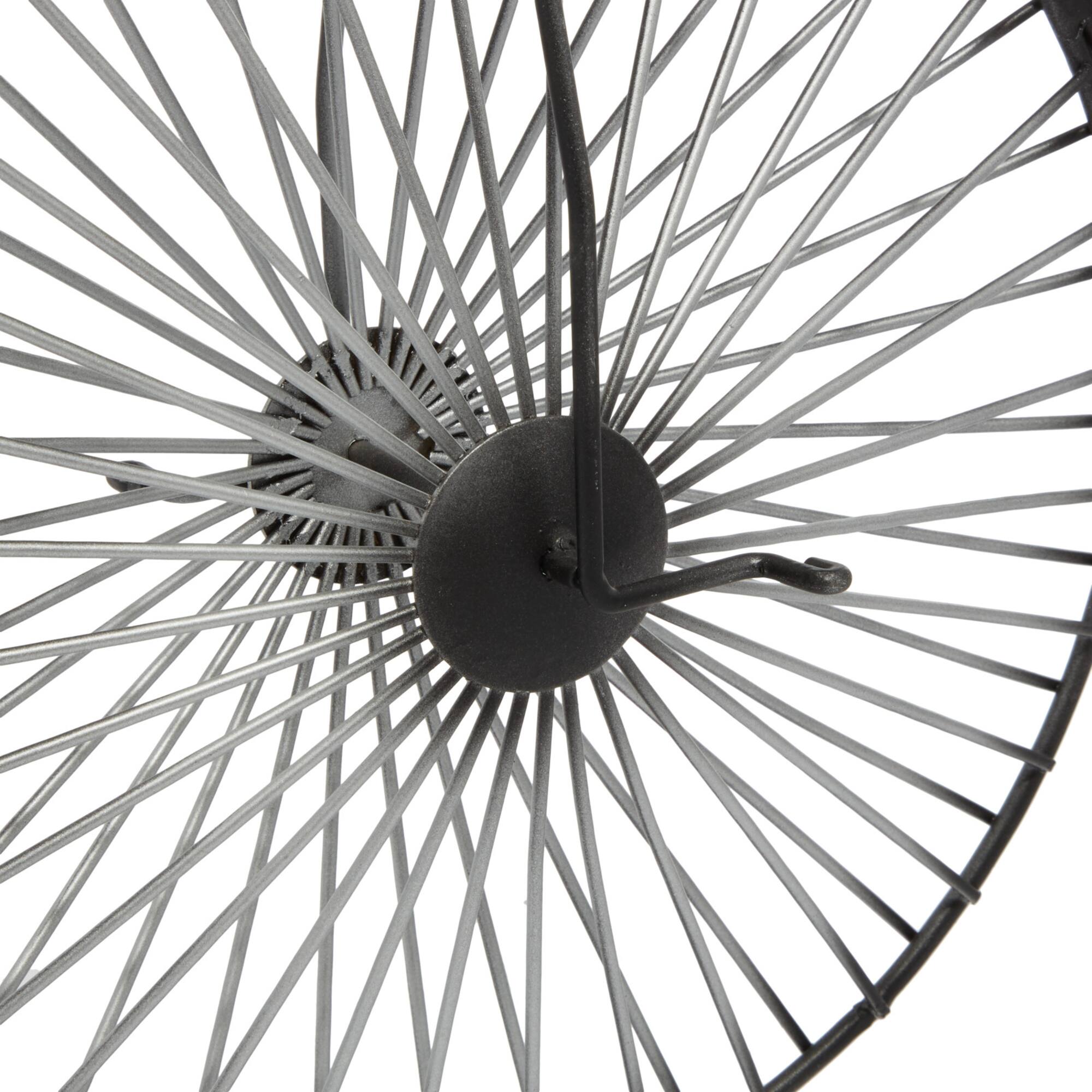 17" Industrial Black Metal Big Wheel Bicycle Sculpture